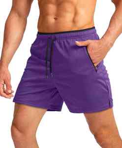 Shorts de course pour hommes, décontractés, unis, à séchage rapide, taille haute, avec fermeture élastique, en maille, pour le sport, la gym et le fitness, été 2026 - Product Image 1