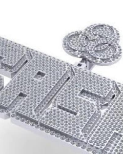 จี้เงินแท้ 925 ประดับเพชรโมอิสซาไนต์ สไตล์ฮิปฮอป ดีไซน์ตัวอักษรแบบกำหนดเอง พร้อมตัวล็อกแบบกำหนดเอง และจี้ตัวอักษรย่อส่วนตัว - Product Image 1