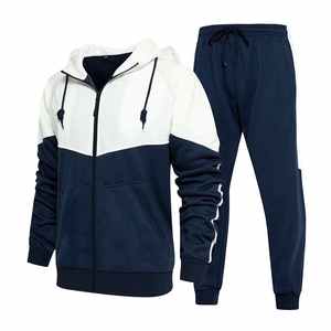 Ensemble de sport deux pièces pour homme, idéal pour la gym, le fitness, l'entraînement et le jogging, avec sweat à capuche et pantalon, vêtements de sport, survêtement en vente - Product Image 2