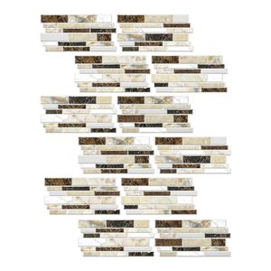 Classico 12 pezzi di piastrelle imitazione ceramica marrone scuro Stick impermeabile a prova di olio in PVC marmo adesivo facile decorativo - Product Image 3