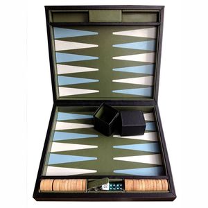 Juego de Backgammon de Lujo Estilo Bandana Moderno, Tablero de Cuero PU Negro, Juego de Viaje de Diseño - Product Image 6