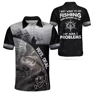 Camisa de Pesca con Capucha para Hombre, Gris y Negra, Manga Larga, Protección UV UPF 50+, Cierre con Logotipo Frontal, 100% Poliéster, Polos 3D - Product Image 3
