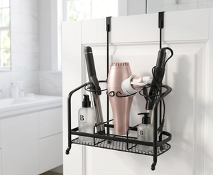 <b>Corner</b> Metal <b>Storage</b> Rack for <b>Shower</b> Cleaning Tools Multifunction Organizer Shelf with Hooks Durable - Product Image 4