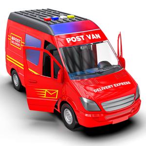 Jouet Postvan à friction de qualité supérieure avec musique et lumières LED clignotantes pour enfants, jeu interactif disponible à la vente - Product Image 1