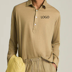 Signature Turn Down Collar Men Stylish And Relaxed Design With Logo & Relaxed Material Basic T Shirt With Button Closure Design - Product Image 1