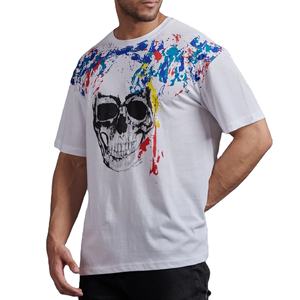 เสื้อยืดฟิตเนสโอเวอร์ไซส์แห้งเร็วสไตล์วินเทจของผู้ชายเสื้อยืดผ้าฝ้าย100% เฮฟวี่เวตแบบหลวมสำหรับฤดูร้อน - Product Image 1