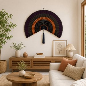 Handmade Bamboo <b>Wall</b> Fan <b>Decor</b> <b>Large</b> Folding Fan <b>Wall</b> Hanging Asian Style Decorative Fan for Living Room Bedroom Hotel - Product Image 4