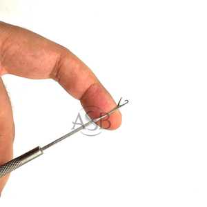 อุปกรณ์ต่อผมคุณภาพสูง เข็มถัก 4 อัน ที่จับสแตนเลส 1 อัน ตะขอระบายอากาศ ตะขอโครเชต์สำหรับวิกผม - Product Image 4