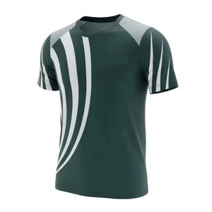 T-shirt de performance pour homme avec logo personnalisé, vert foncé, sublimé, haut d'entraînement athlétique respirant, séchage rapide, vêtement de sport, tee-shirt de course OEM - Product Image 2