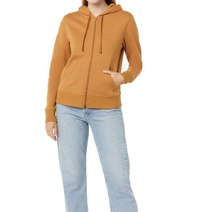 Sweat-shirt à capuche pour femme, design personnalisé, 100% coton molletonné, couleur unie, décontracté, hiver, respirant, fermeture éclair intégrale - Product Image 1