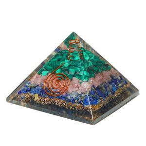 Artisanat en pierres semi-précieuses pour la protection contre les EMF : Agate sculptée Fleur de Vie, Malachite, Pyramide d'Orgone, Cristaux - Product Image 3