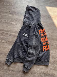 Mens Vintage Acid Wash Pullover Hoodie Oversized Motivational Graphic <b>Back</b> Print Streetwear Hooded Sweatshirt - Product Image 3