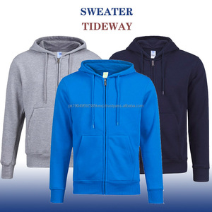 Sweats à capuche zippés aux couleurs personnalisées pour hommes avec logo brodé Vêtements d'hiver-Teints unis pour hommes et femmes - Product Image 5