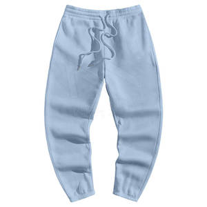 Pantalones Deportivos para Hombre, Color Azul Claro, 100% Algodón, Transpirables, Cintura Elástica, Casuales, con Bolsillos, Tejido de Punto Medio, para Otoño - Product Image 1