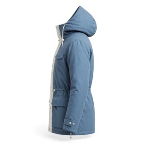 Veste matelassée longue bleue pour homme, imperméable, décontractée, avec capuche, poches, col montant et fermeture éclair - Product Image 5