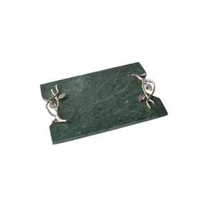 <b>Marble</b> <b>Tray</b> With Classic Metal Handles - Product Image 4