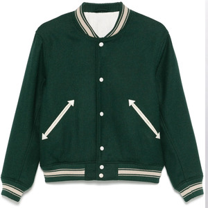 Veste de sport verte pour homme avec logo blanc imprimé, col rabattu, coupe classique, pour l'automne - Product Image 4