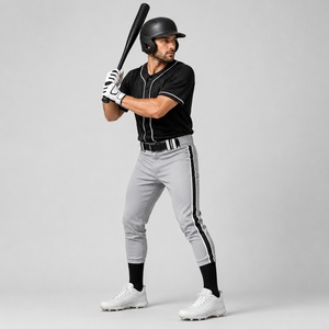 Meilleure Vente 2026 Pantalon de Baseball Double Tricot Unisexe Taille Élastique Bas Ouvert Respirant Anti-Humidité Polyester/Nylon OEM - Product Image 5