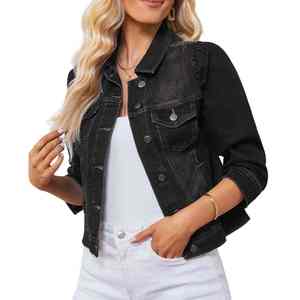 Chaqueta vaquera de mezclilla para mujer, estilo más reciente, manga larga, lavado regular, genuina, en tendencia, para venta al por mayor - Product Image 4