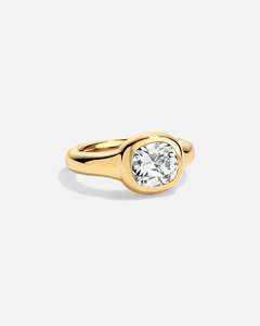 Bague solitaire en or pur 14 carats avec diamant de laboratoire taille coussin certifié IGI, bijoux fins, bague de fiançailles et de mariage de luxe, bague signet - Product Image 4