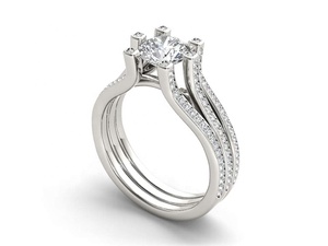 Anillo de compromiso de diamante certificado natural real de 0,75 quilates en oro blanco de 14K para boda y compromiso - Product Image 4