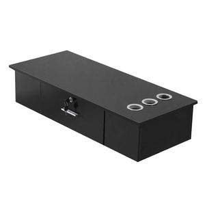 Armadietto Contemporaneo Classico Nero per Salone di Bellezza e Spa, con Chiusura di Sicurezza, Montaggio a Parete in Ferro, Postazione di Styling con Presa USA, Design Moderno - Product Image 6