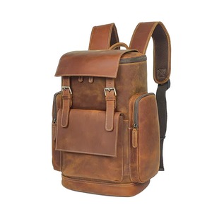 Signature Vintage Leather <b>Backpack</b> <b>Waterproof</b> Anti-Theft Laptop Rucksack Genuine Leather Craft LBP-0433 - Product Image 1