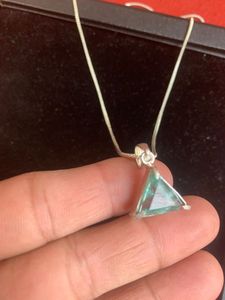 Colgante Clásico de Boda Hecho a Mano con Topacio Azul de Calidad AAA, Bañado en Plata Alemana y Engaste de Garra para Mujer - Product Image 4