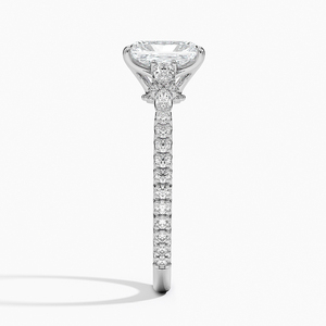 Bague BOJ 080 en argent 925 avec halo de pierres et griffes, diamant solitaire taille radiant 2 carats, couleur D, VVS1, Moissanite certifiée GRA, prix bas - Product Image 3