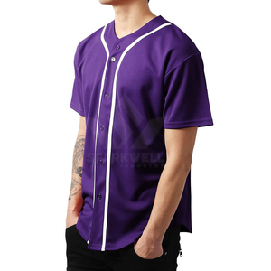 Camiseta de Béisbol Estampada para Hombre, Manga Corta, Cierre de Botones, Absorbe la Humedad, Poliéster, Ropa Deportiva, Corte Regular, Personalizable - Product Image 3