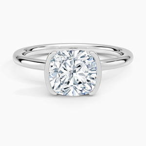 SOJ <b>Ring</b> 015 Cushion Cut 925 <b>Silver</b> Annika Semi Bezel <b>Solitaire</b> <b>Ring</b> 2ct D Color VVS1 Moissanite GRA Certified Low Price - Product Image 1