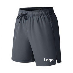 Stylish <b>Men</b> Solid <b>Zip</b> <b>Pockets</b> Gym <b>Shorts</b> Stretch Breathable Eco-Friendly Activewear for Workout Training Exercise Athletic - Product Image 1