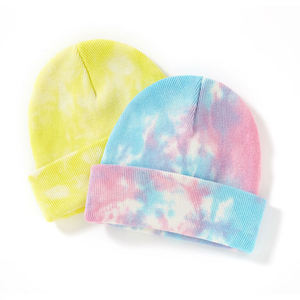 Wholesale <b>Tie</b> Dye Double Layers Ribbed Winter Knit Slouchy Stripe Camouflage Cotton Beanie for Adults 2026 Beach - Product Image 1