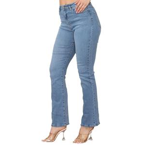 Pantalones vaqueros acampanados para mujer con cintura alta, tela de algodón suave y transpirable, diseño elástico y un estilo retro elegante. - Product Image 6