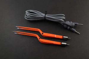 Pinzas bipolares tipo bayoneta de 0.5 y 1.5 mm, 20 cm, antiadherentes con cable reutilizable de Mahfooz Instruments - Product Image 1