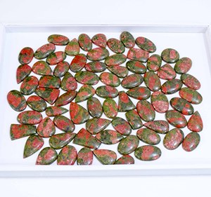 Cabujón de piedras preciosas sueltas de jaspe Unakite Natural de alta calidad AAA +, forma de mezcla de piedras preciosas sueltas y piedras preciosas de tamaño para la fabricación de joyas - Product Image 1