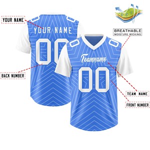 Camiseta de Fútbol Americano, Mezcla de Spandex, Impresión Digital, Logotipo Personalizado, Fabricante, Ropa Deportiva Transpirable, Cuello en V para Hombre - Product Image 4