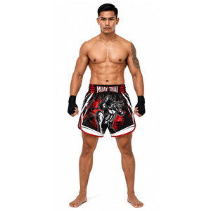 Shorts de compression MMA personnalisés avec impression par sublimation, shorts de Muay Thai, vêtements de sport sublimés de haute qualité, shorts MMA - Product Image 3
