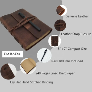 Personal Travel Diary Unlined Paper Sketchbook Doodle Art Book Recipe Book Organizer Leather <b>Journal</b> Diary Writing Notebook - Product Image 6