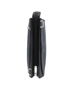 Sac bandoulière de haute qualité pour femme, élégant, avec fermeture éclair et sangle fixe, en cuir véritable noir, vente en gros, logo personnalisé OEM 2026 - Product Image 3
