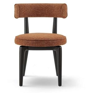 Modern Curved Teak Wood Fabric Dining <b>Chair</b> Comfortable Upholstered Accent Side <b>Chair</b> for Luxury Hotel <b>Restaurant</b> - Product Image 4