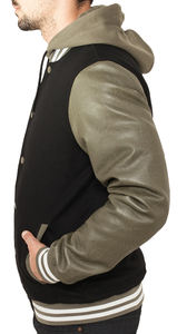 Chaquetas Varsity Cálidas de Invierno con Mangas de Cuero PU, Logotipo Bordado, Fabricantes de Estilo para Marcas de Ropa, Chaqueta Impermeable Personalizada - Product Image 4