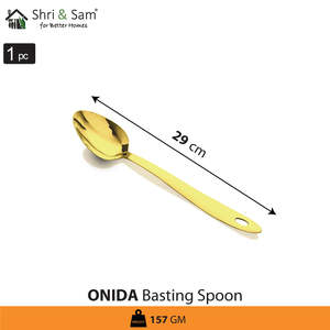 Onida Utensils Small 0.0g Stainless Steel Basting Spoon with Gold PVD Coating - Product Image 2