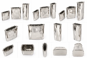 Premium Hot Modern Fancy Premium Luxury Unique Solid Metal Flower Vase Home Decor Flower Vase Tabletop for Home Decoration Usage - Product Image 5