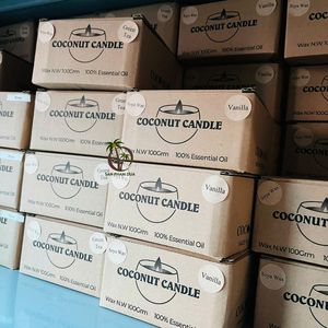 BOUGIE EN GROS DE COQUE DE NOIX DE COCO DE HAUTE QUALITÉ AVEC PARFUMS HUILES ESSENTIELLES DÉCORATION MAISON/CADEAU DE NOËL/BOUGIE VEGAN D'ANNIVERSAIRE - Product Image 2