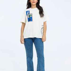 เสื้อยืดโอเวอร์ไซส์ เสื้อผ้าลำลอง ระบายอากาศได้ดี เสื้อผ้าลำลองสำหรับผู้หญิง เสื้อยืดผ้าฝ้ายใส่สบาย เสื้อยืดแฟชั่นสตรีทสไตล์สำหรับผู้หญิง - Product Image 4