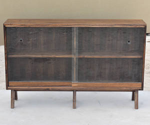 Bibliothèque en bois massif de style moderne Pierre Jeanneret avec portes coulissantes en verre, 6 étagères, pour bureau de direction et usage domestique (vente en gros) - Product Image 5