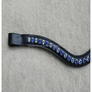 Premium Genuine Leather Brow Band Bling <b>Crystal</b> Chain with Strong and Durable <b>Stitching</b> in All Sizes - Product Image 3