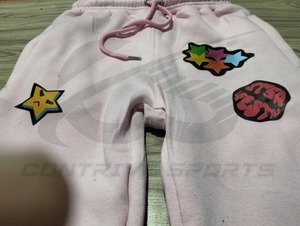 Pantalon de survêtement évasé pour femme, logo personnalisé, haute qualité, imprimé sérigraphié et patchwork, style streetwear - Product Image 4