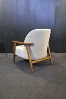 Sillón Tapizado de Estilo Moderno de Mediados de Siglo con Patas de Madera de Teca, Muebles para Sala de Estar, Apartamento u Hotel, Modelo CHA58